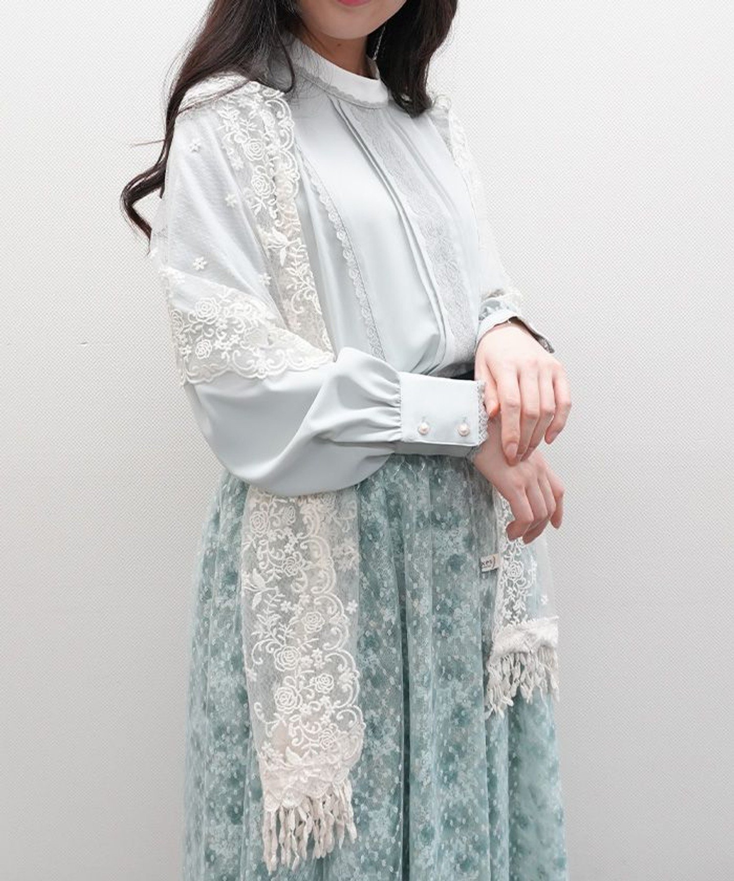 axes femme ローズフラワーレースストール アクシーズファム ファッション雑貨 マフラー・ストール・ネックウォーマー ベージュ