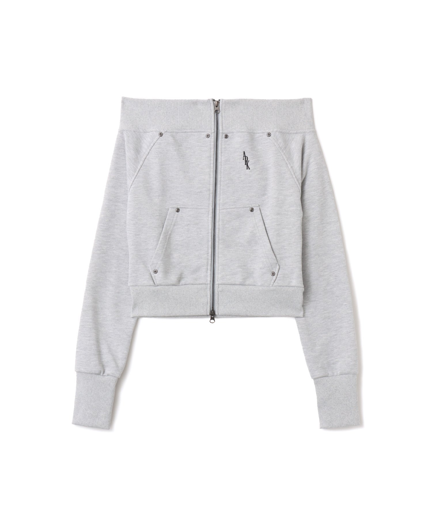 atmos pink atmos pink Off-shoulder Sweat Zip-up GRAY アトモス トップス スウェット・トレーナー グレー【送料無料】