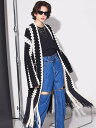 【SALE/60%OFF】MAISON SPECIAL ハンドクロシェフリンジカーデ メゾンスペシャル トップス カーディガン ブルー ブラック【送料無料】