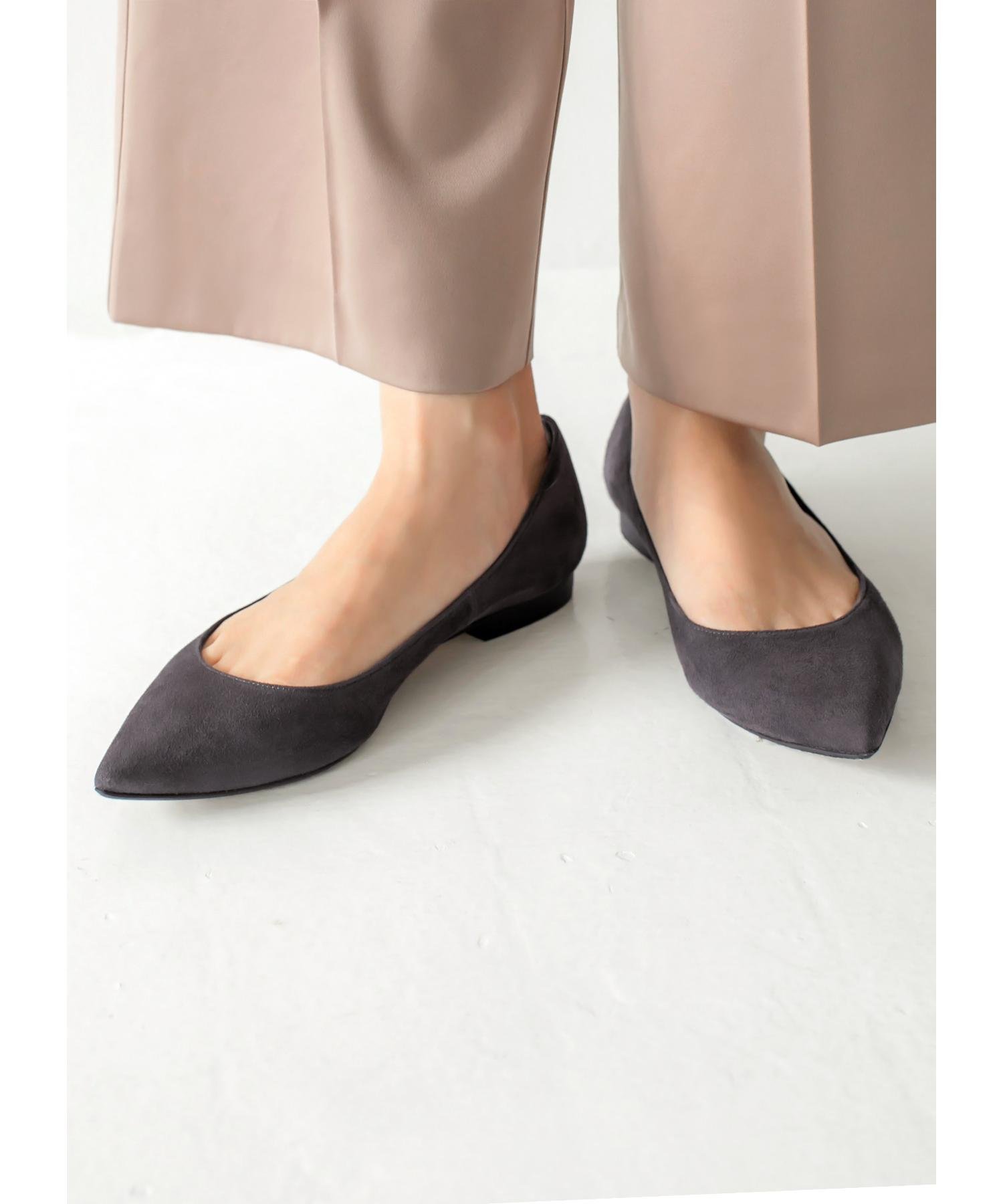 楽天Rakuten FashionSTYLE DELI 【Made in JAPAN】フラットパンプス/スエード スタイルデリ シューズ・靴 パンプス ブラック【送料無料】