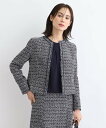 【SALE/60%OFF】INDIVI 【セレモニー/SETUP可能/日本製】ファンシーツィード ノーカラージャケット インディヴィ ジャケット・アウター ノー...