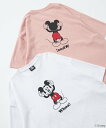 FREAK'S STORE DISNEY/ディズニー ミッキーマウス 別注 リラックスフィット クルーネック プリントTシャツ Whoa 【限定展開】 フリークスストア トップス カットソー・Tシャツ ホワイト グレー ブラック ピンク ブルー ネイビー【送料無料】