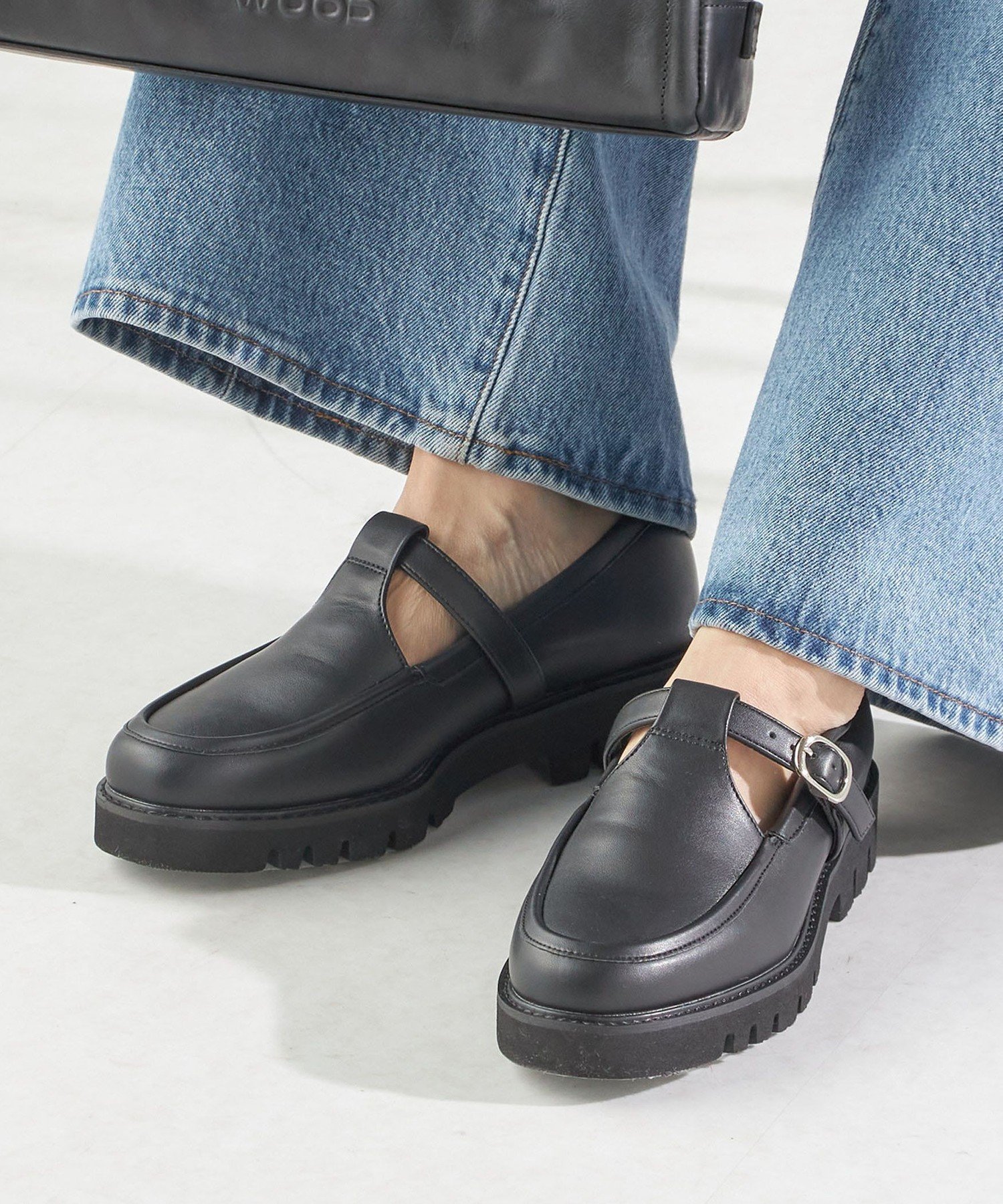 【SALE／30%OFF】SHIPS WOMEN HAMON:Tストラップ シューズ(晴雨兼用) シップス シューズ・靴 ローファー ブラック ブラウン【送料無料】
