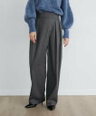 INED ウールサキソニーラップパンツ《la veille by SUPERIOR CLOSET》 イネド パンツ スラックス・ドレスパンツ グレー ブラウン【...