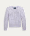 POLO RALPH LAUREN (ガールズ 2才~6才)ミニケーブル コットン カーディガン ラルフローレン トップス カーディガン パープル【送料無料】