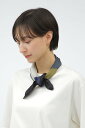 MARGARET HOWELL SILK COLLAGE PRINT SCARF マーガレット・ハウエル ファッション雑貨 スカーフ・バンダナ ブルー ブラック...