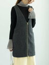 【SALE/38%OFF】Te chichi ダブルジップマルチWAYミドルジレベスト テチチ ジャケット・アウター ダウンジャケット・ダウンベスト グレー ブラック【送料無料】(4)
