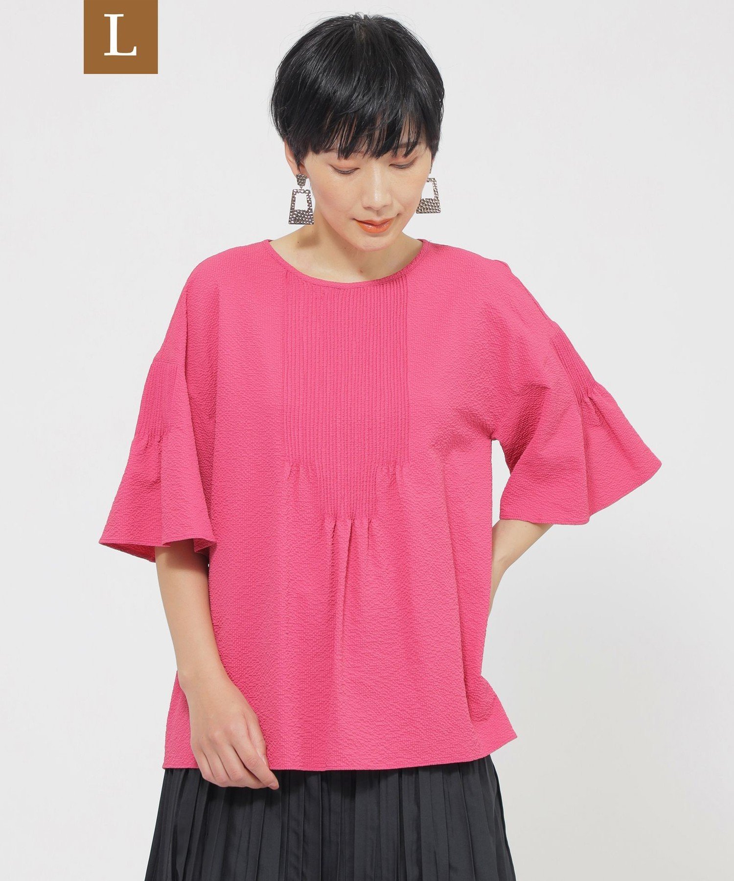 EVEX by KRIZIA 【L】【カタログ掲載品】【1枚で決まる】【ウォッシャブル】サッカースト