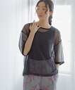 【SALE/20%OFF】niko and ... シアーボーダープルオーバー ニコアンド トップス カットソー・Tシャツ ブラウン ホワイト グレー