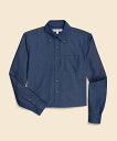 BROOKS BROTHERS ポリエステル/レーヨン シャンブレー クロップド ボタンダウンシャツ ブルックス ブラザーズ トップス シャツ・ブラウス【送料無料】