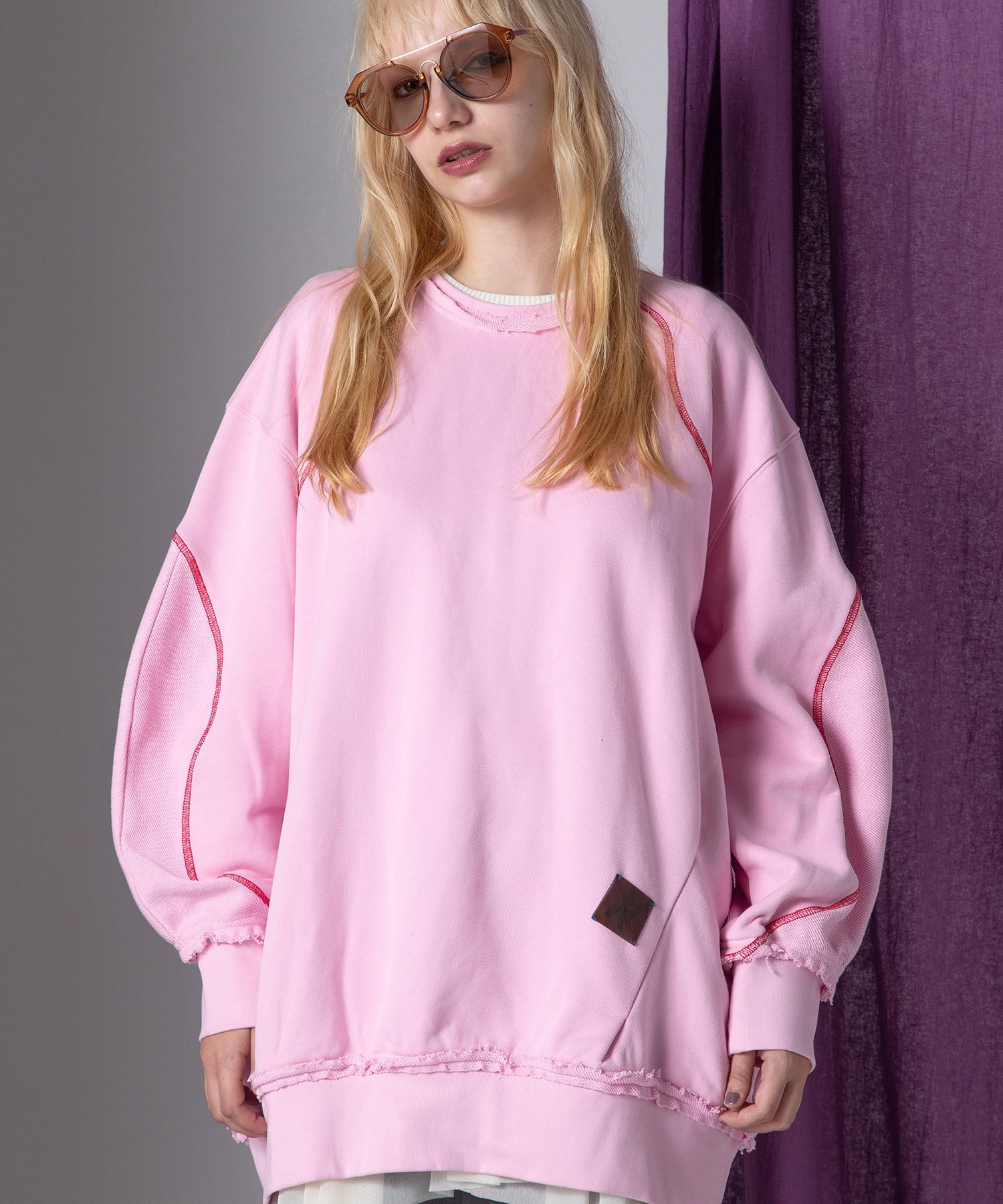 AULA AILA WAVE BIG COLOR SWEAT アウラアイラ トップス スウェット・トレーナー ブラック グリーン パープル ピンク【送料無料】のサムネイル