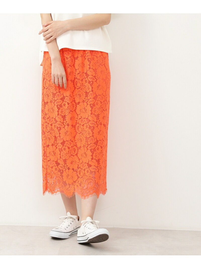 【SALE／60%OFF】NATURAL BEAUTY BASIC カラーレーススカート ナチュラルビューティベーシック スカート その他のスカート オレンジ レッドのサムネイル