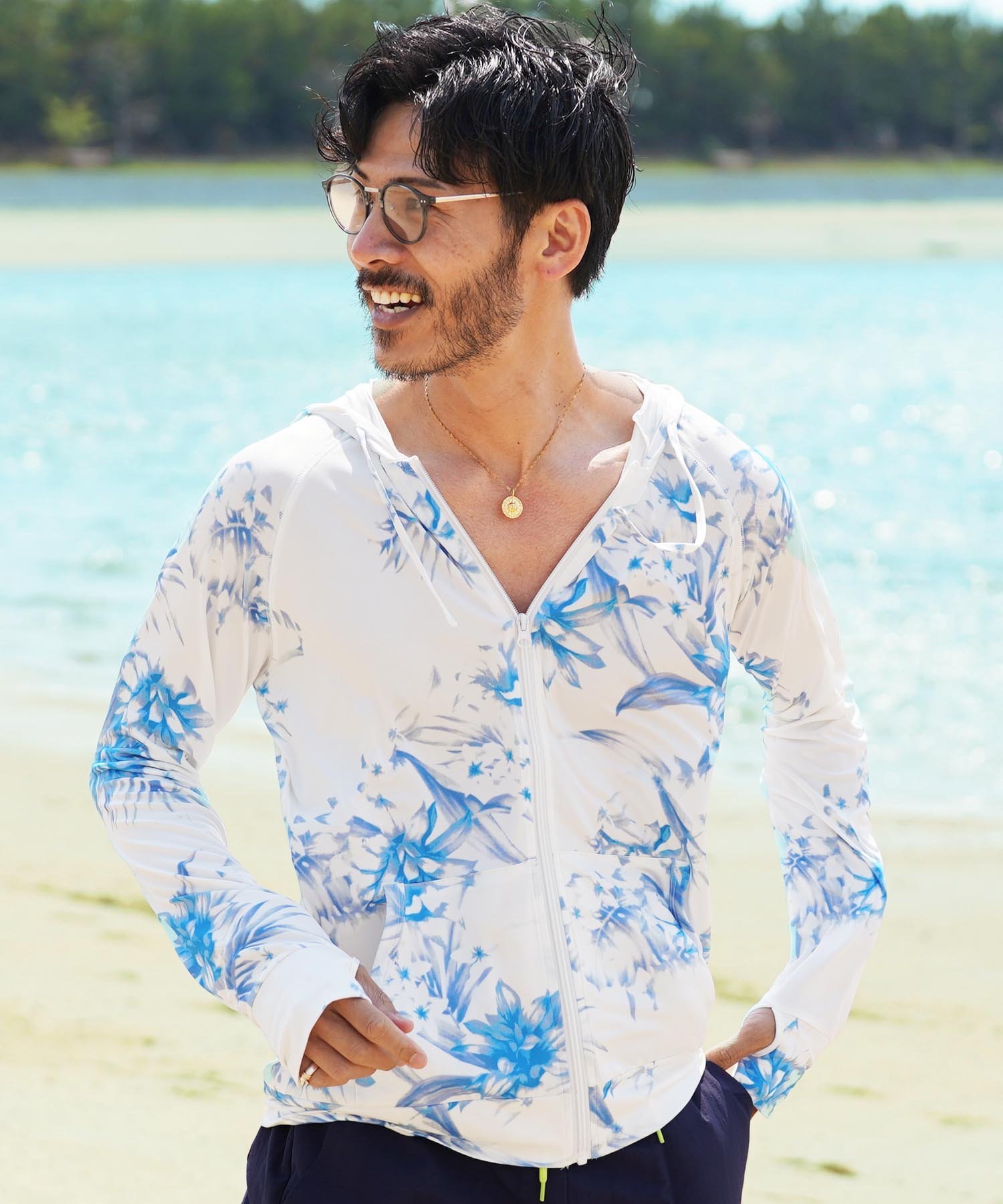 JIGGYS SHOP SELECT UVカット ラッシュガード サマー パーカー ジギーズショップ 水着・スイムグッズ ラッシュガード ブラック グリーン ネイビー ホワイト ブルー【送料無料】