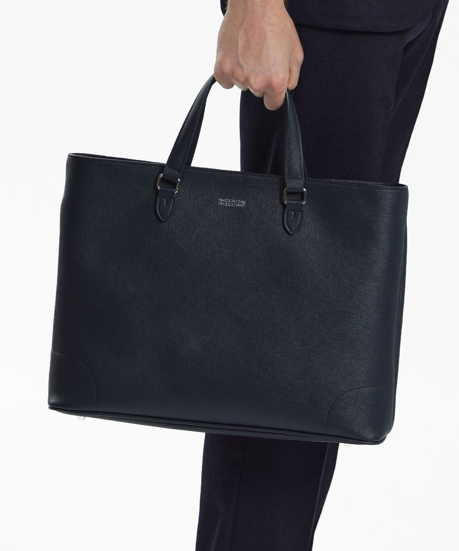 MACKINTOSH PHILOSOPHY サフィアーノレザー 2WAYトートバッグ マッキントッシュ フィロソフィー バッグ トートバッグ ネイビー ブラック【送料無料】