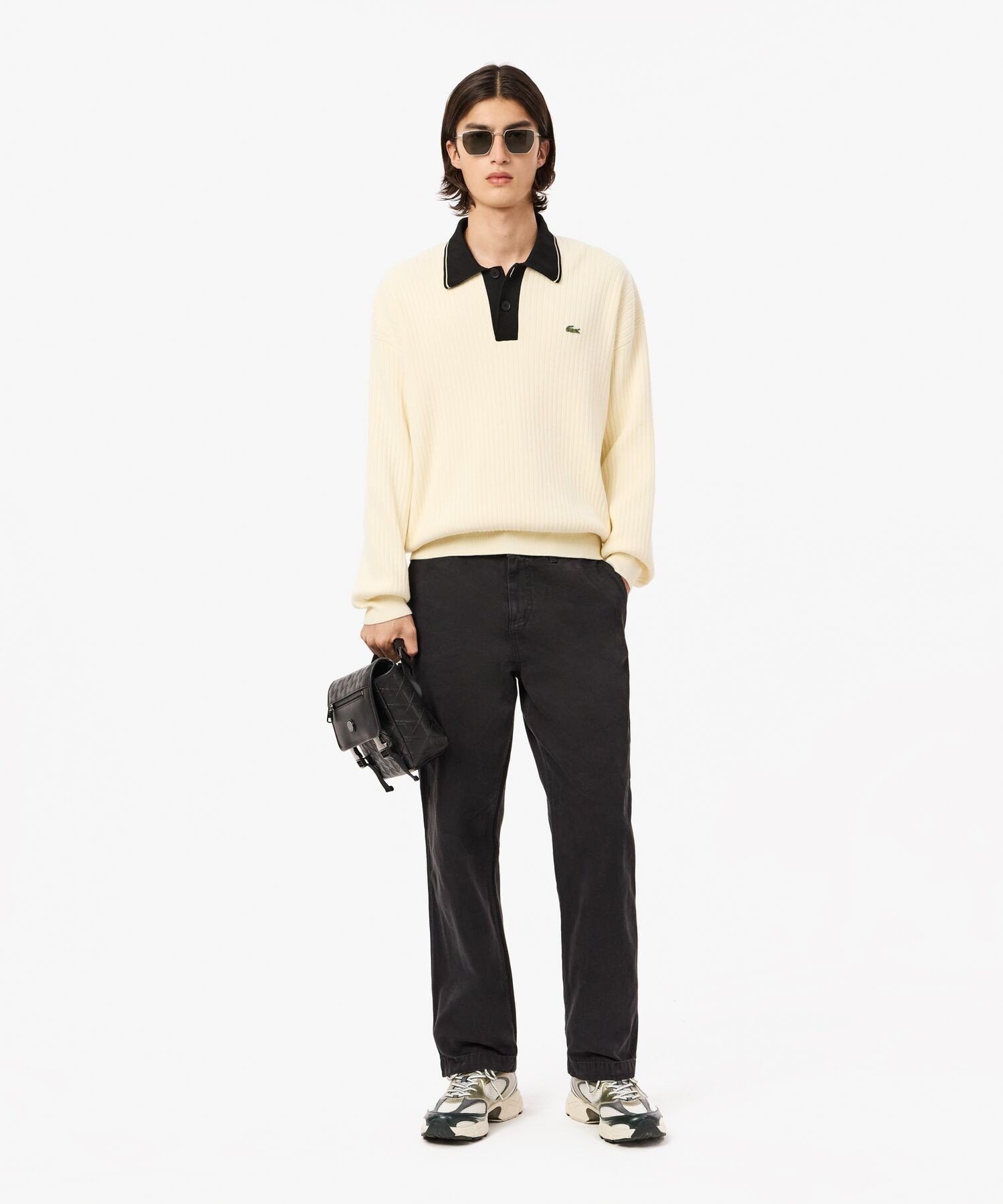 【SALE／40%OFF】LACOSTE ウォッシュドペインターパンツ ラコステ パンツ ジーンズ・デニムパンツ ベージュ ブラック【送料無料】