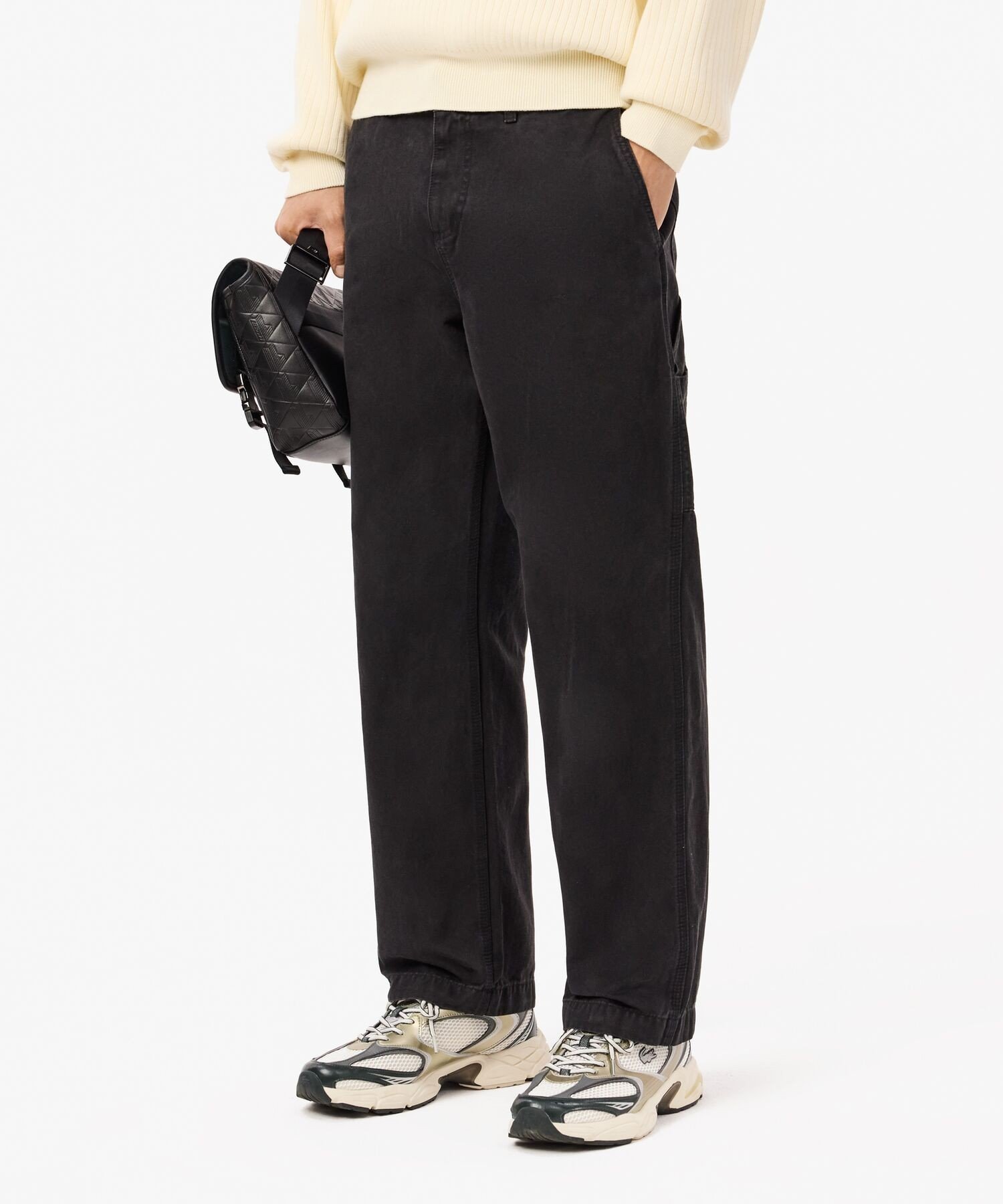 【SALE／40%OFF】LACOSTE ウォッシュドペインターパンツ ラコステ パンツ ジーンズ・デニムパンツ ベージュ ブラック【送料無料】