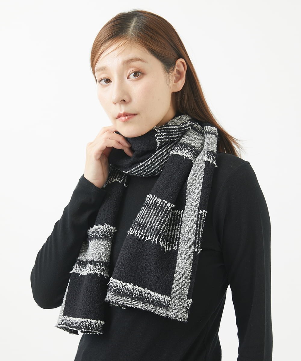 【SALE／50%OFF】GIANNI LO GIUDICE [日本製]ウール混チェック柄ストール ジャンニロジュディーチェ フ..