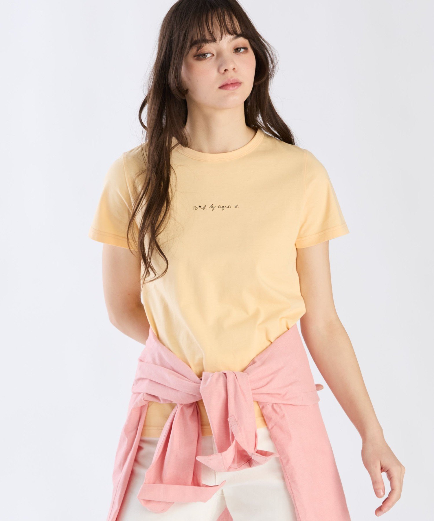 . ミニロゴカラーTシャツ アニエスベー トップス カットソー・Tシャツ オレンジ