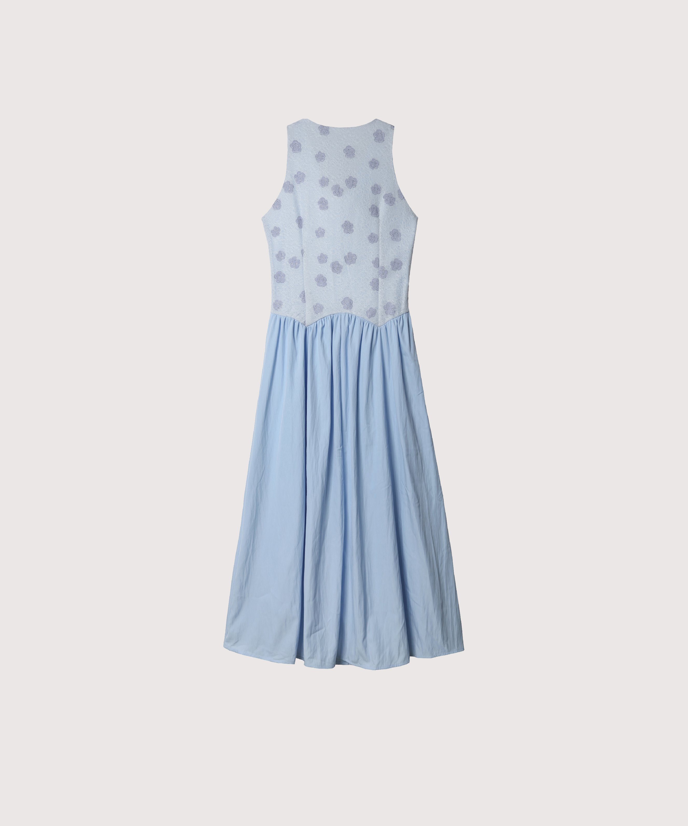 LA POMME petit Romantic Floral Print Vest Dress ラポミ・プチ ワンピース・ドレス ワンピース ブルー