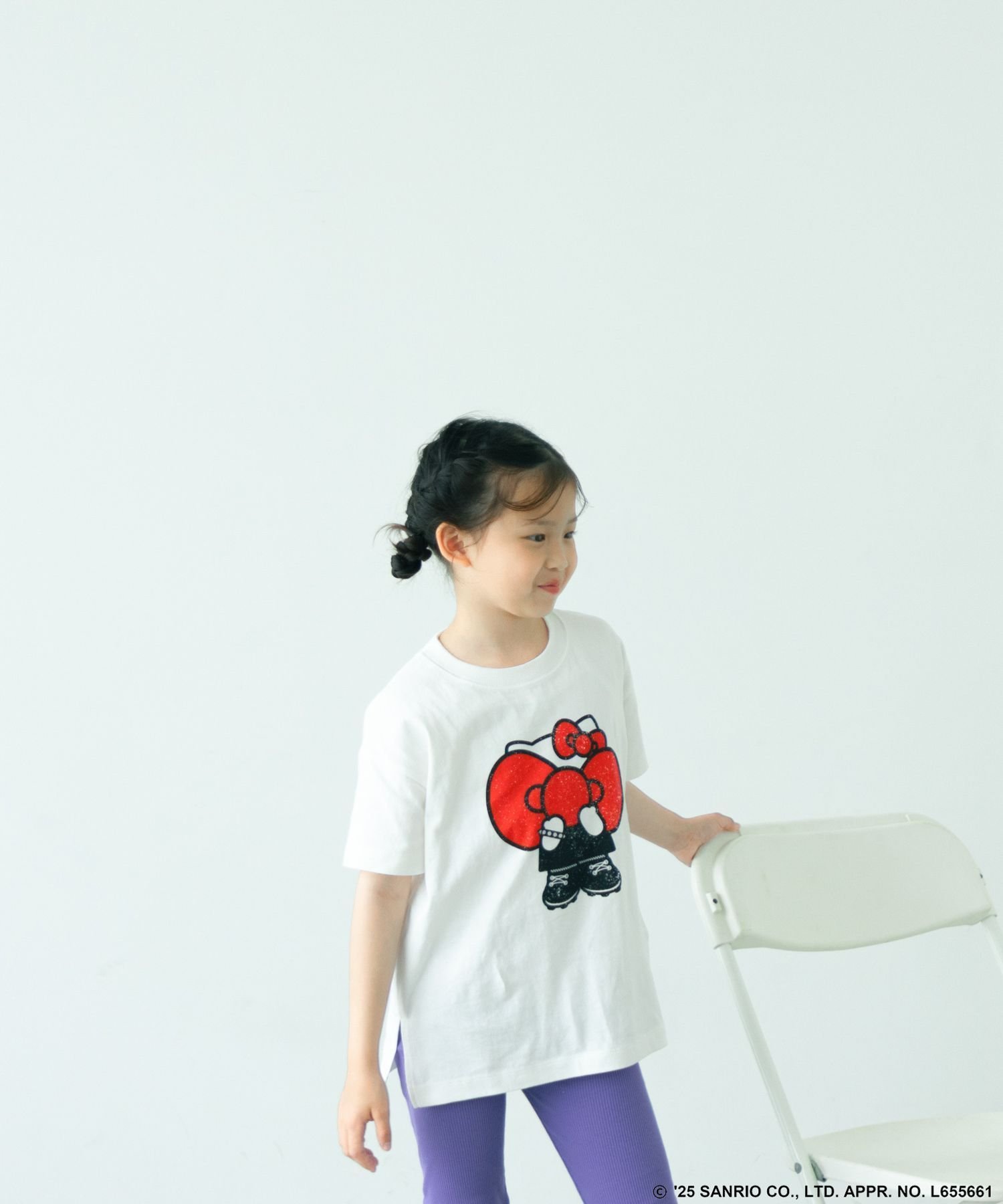 【SALE／20%OFF】LOWRYS FARM 【HELLO KITTY】 ロックBIGTシャツ ローリーズファーム トップス カットソー・Tシャツ ホワイト グレーのサムネイル