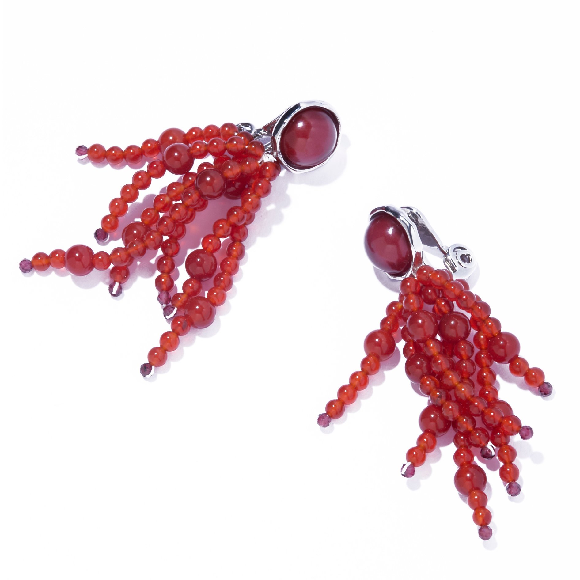 IRIS47 IRIS 47/tarantella red agate earring/タランテラ レッドアゲート イヤリング フォブ アクセサリー・腕時計 イヤリング・イヤーカフ レッド【送料無料】