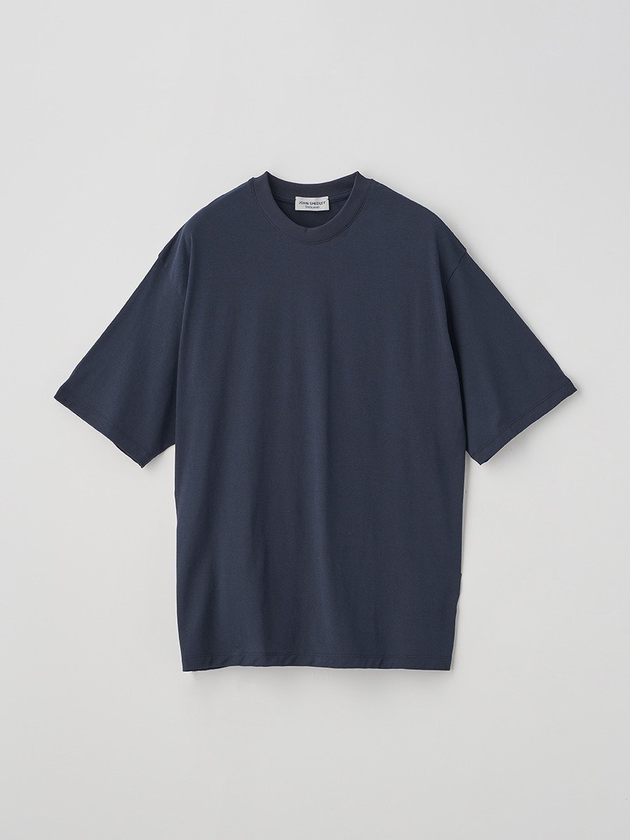 JOHN SMEDLEY コットン オーバーサイズクルーネックTシャツ｜UTS951 ジョンスメドレー トップス カットソー・Tシャツ ネイビー【送料無料】