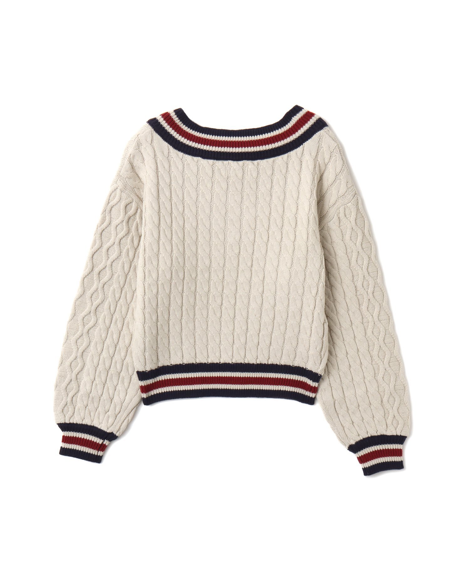 atmos pink atmos pink Numbering Cable Knit Top OFF WHITE アトモス トップス ニット ホワイト