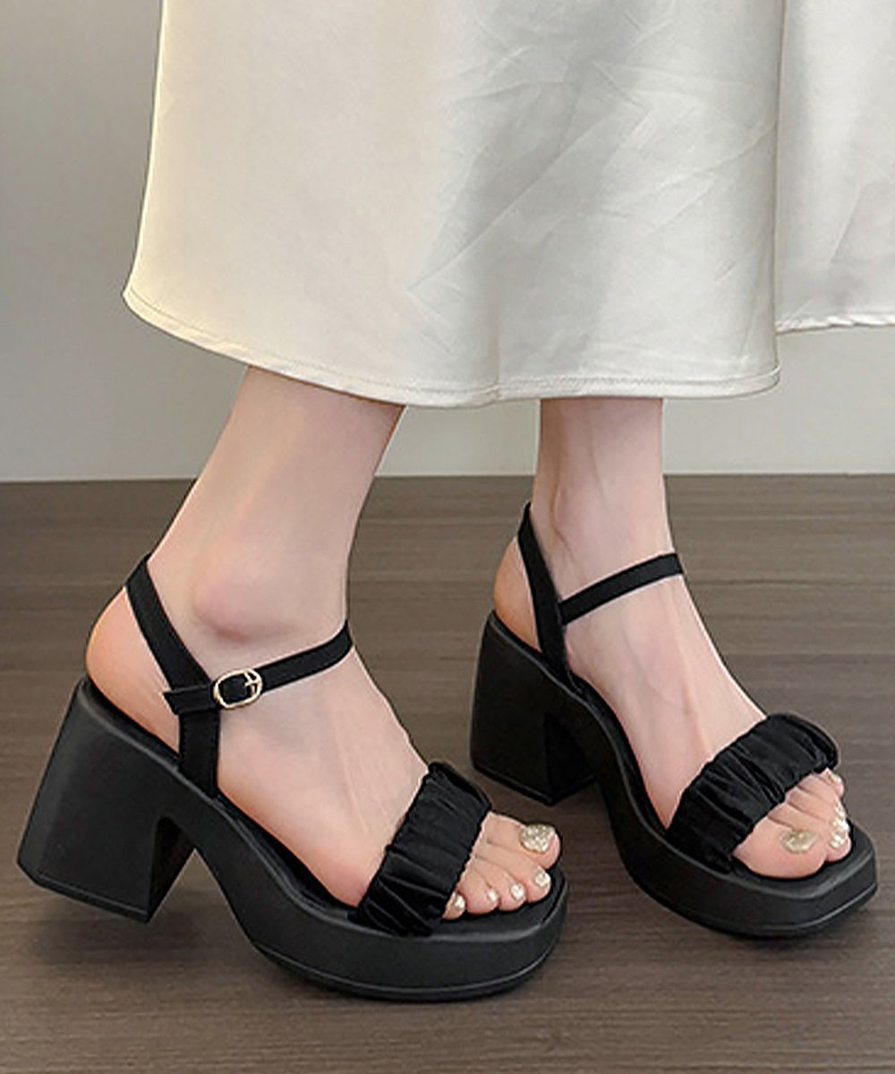 【SALE／42%OFF】miniministore 厚底太ヒールサンダル レディース夏 ミニミニストア シューズ・靴 サンダル ホワイト ブラック