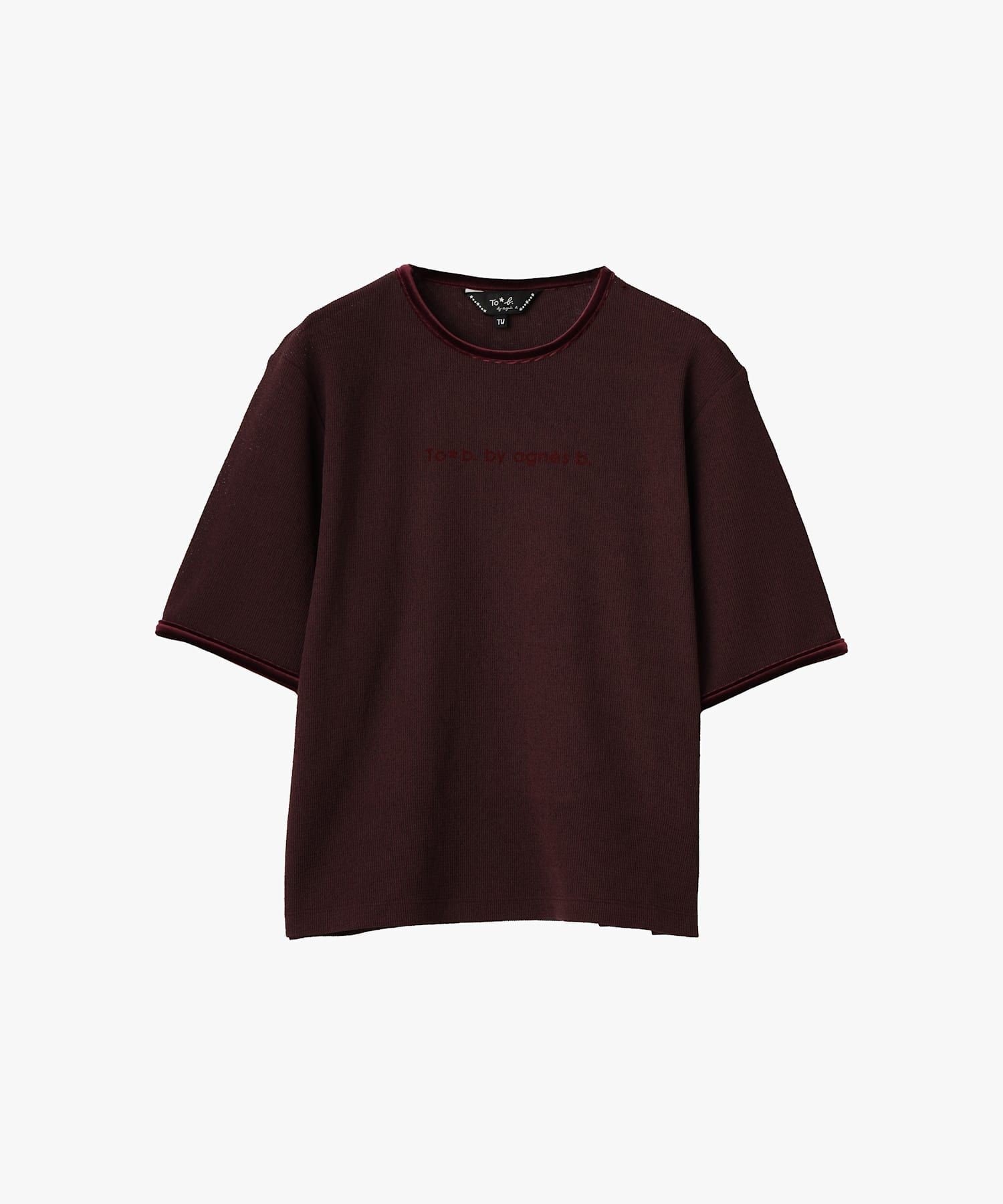 . ロゴ ワッフルTシャツ アニエスベー トップス カットソー・Tシャツ ブラウン