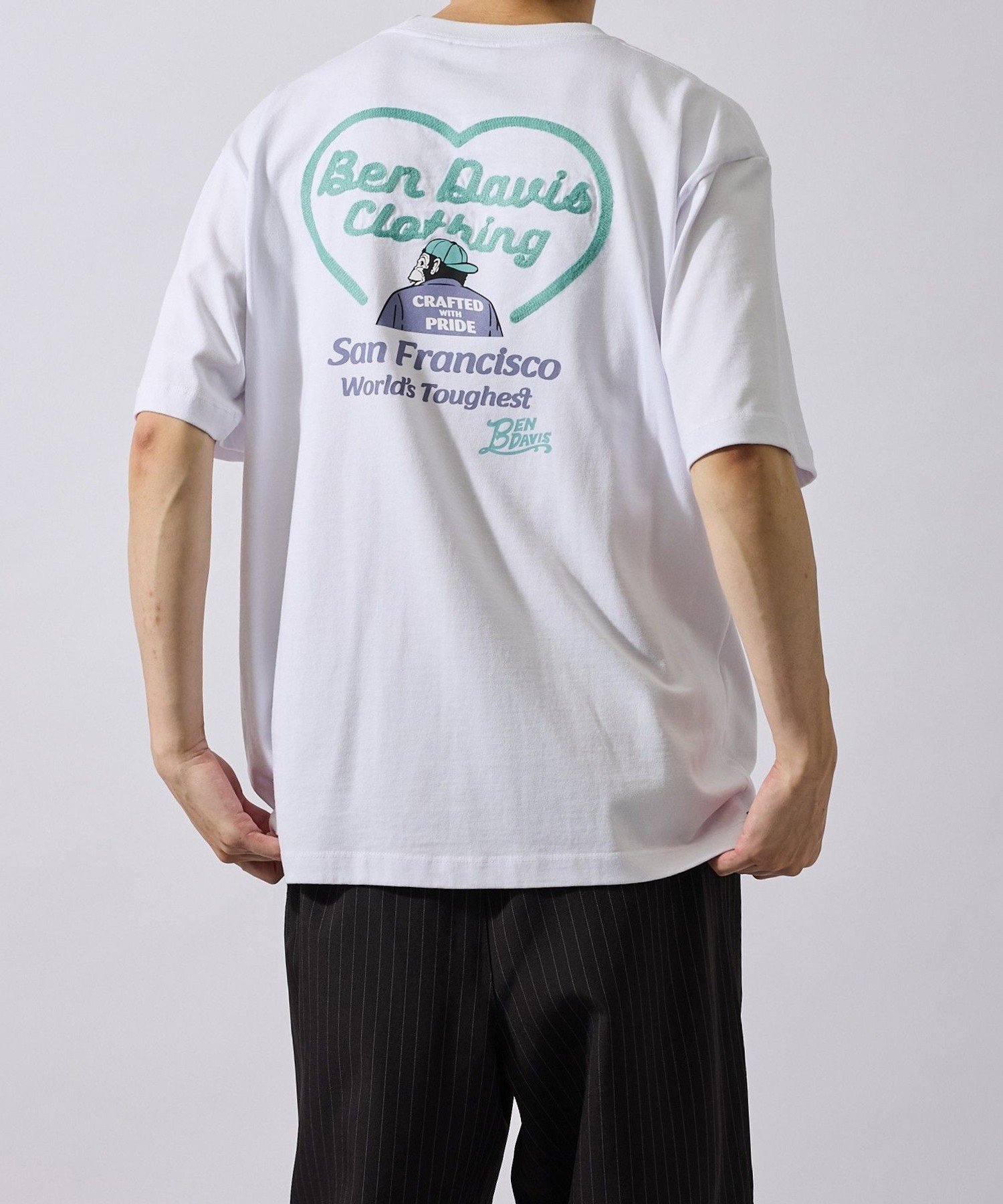 j.n.r.d 【BENDAVIS別注】ハート刺繍Tシャツ ジュン スタンダード ピックス トップス カットソー・Tシャツ ホワイト ネイビー レッド