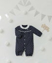 組曲 KIDS 【70cm】Baby Dot ロンパース クミキョク マタニティウェア・ベビー用品 ロンパース・カバーオール ネイビー ピンク【送料無料】