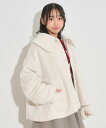 【SALE／50 OFF】PINK-latte BIG衿Aラインショートコート ピンク ラテ ジャケット アウター ピーコート ホワイト ブルー