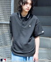 【SALE/10%OFF】PUBLUX 別注 MLB 鹿の子 ラインネックポロシャツ【限定展開】 25SS フリークスストア トップス ポロシャツ ネイビー ブ...