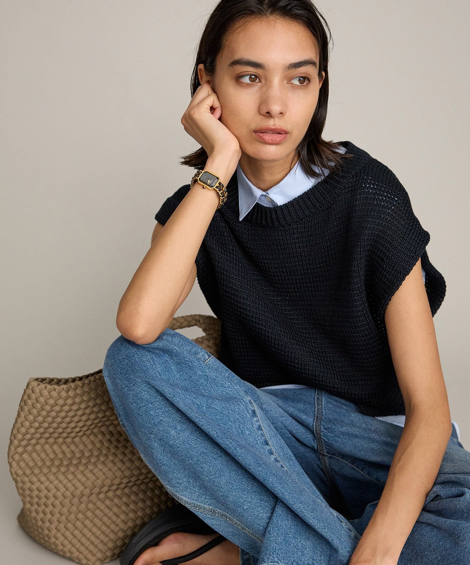 BRILL リリノースリプルオーバー ブリル トップス ニット ネイビー ベージュ【送料無料】のサムネイル