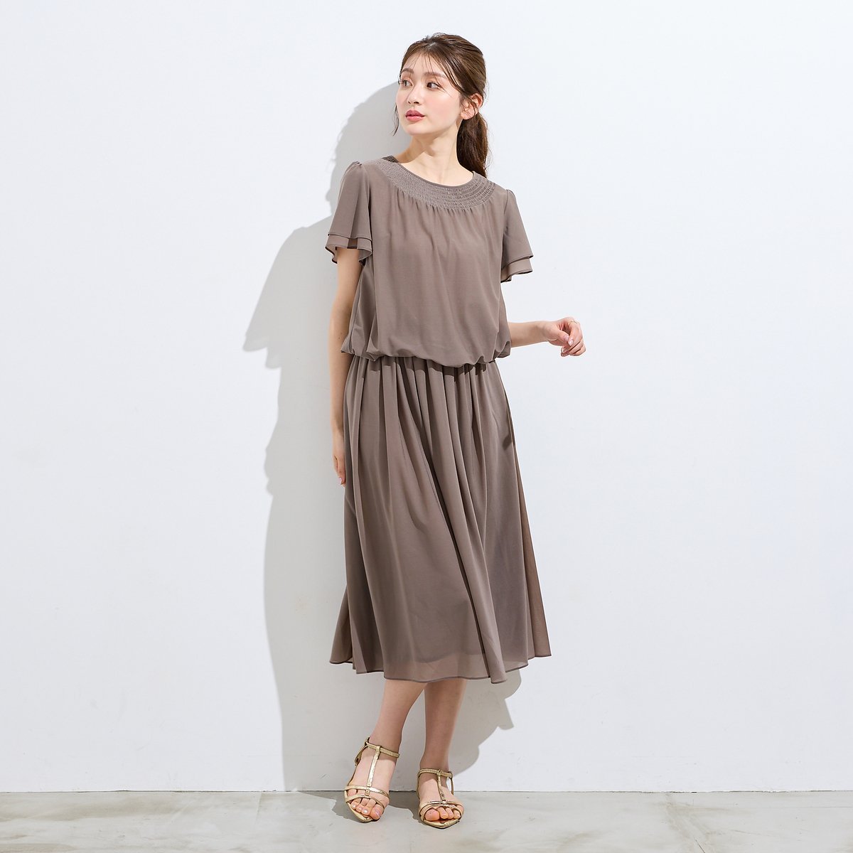 Rose Tiara 【セットアップ対応】バルーンヘムカットソー ローズティアラ トップス カットソー・Tシャツ グリーン ネイビー ブラウン