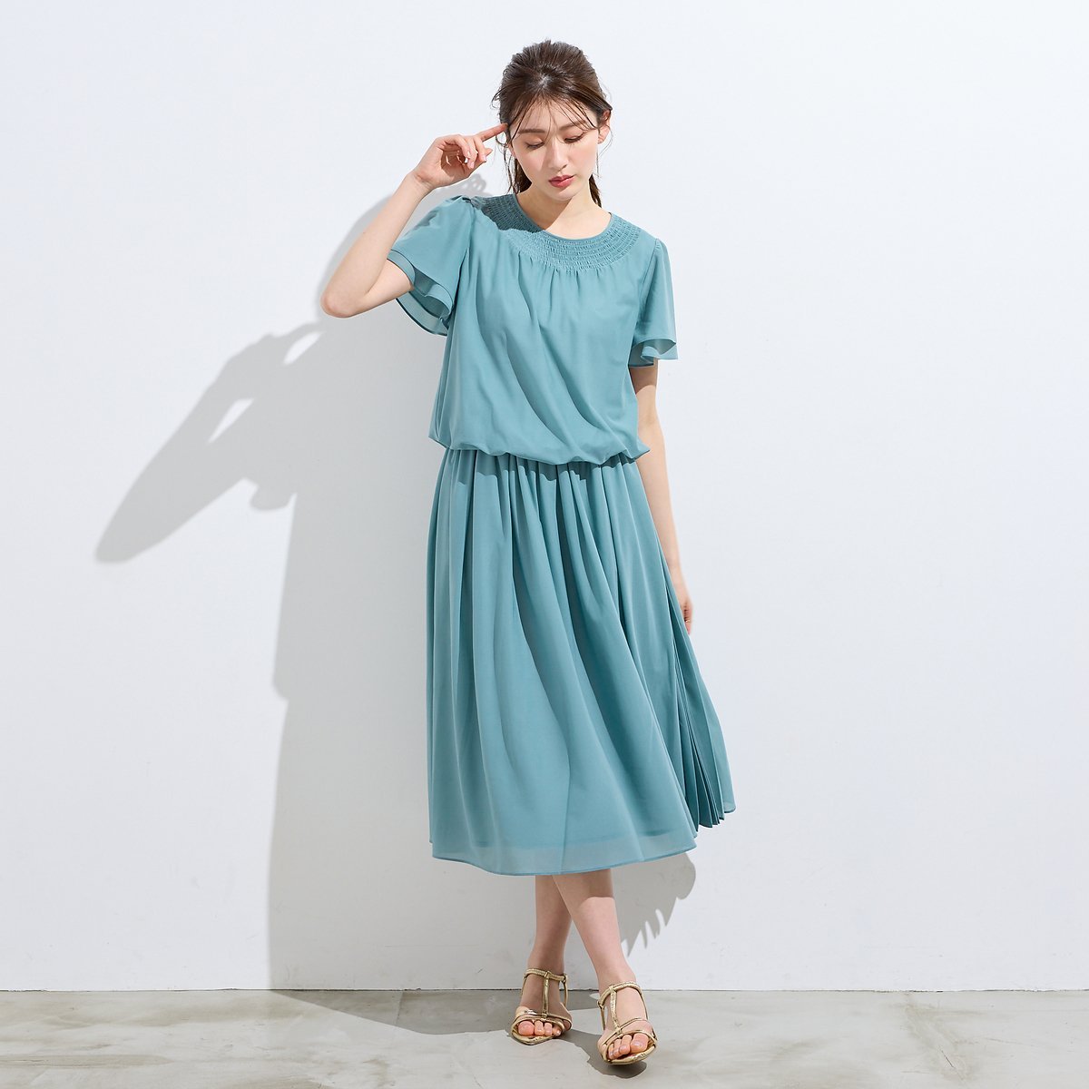 Rose Tiara 【セットアップ対応】バルーンヘムカットソー ローズティアラ トップス カットソー・Tシャツ グリーン ネイビー ブラウン
