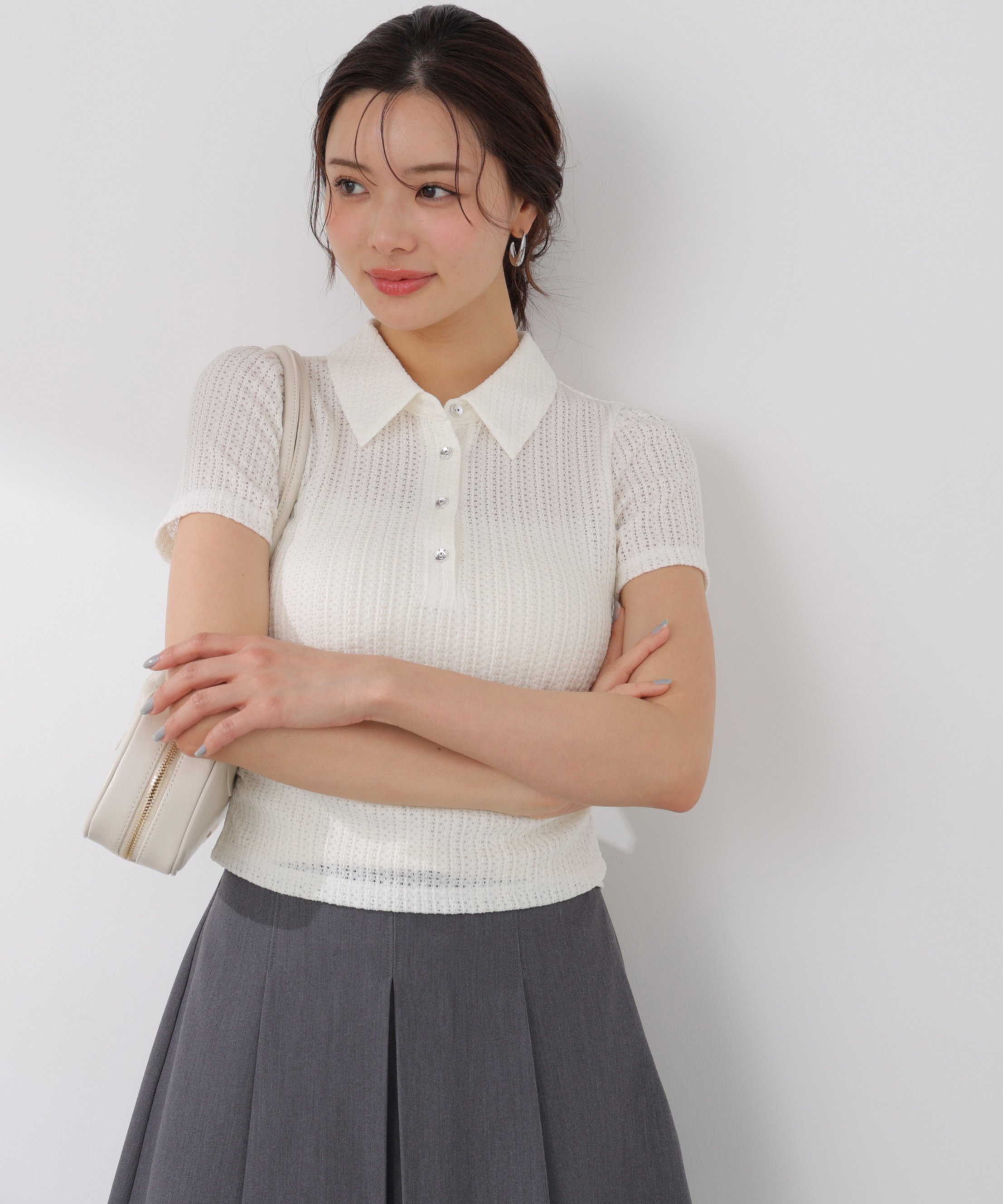 PROPORTION BODY DRESSING ＜EDIT COLOGNE＞レーススキッパートップス プロポーションボディドレッシング トップス カットソー・Tシャツ ピンク ベージュ ブラック