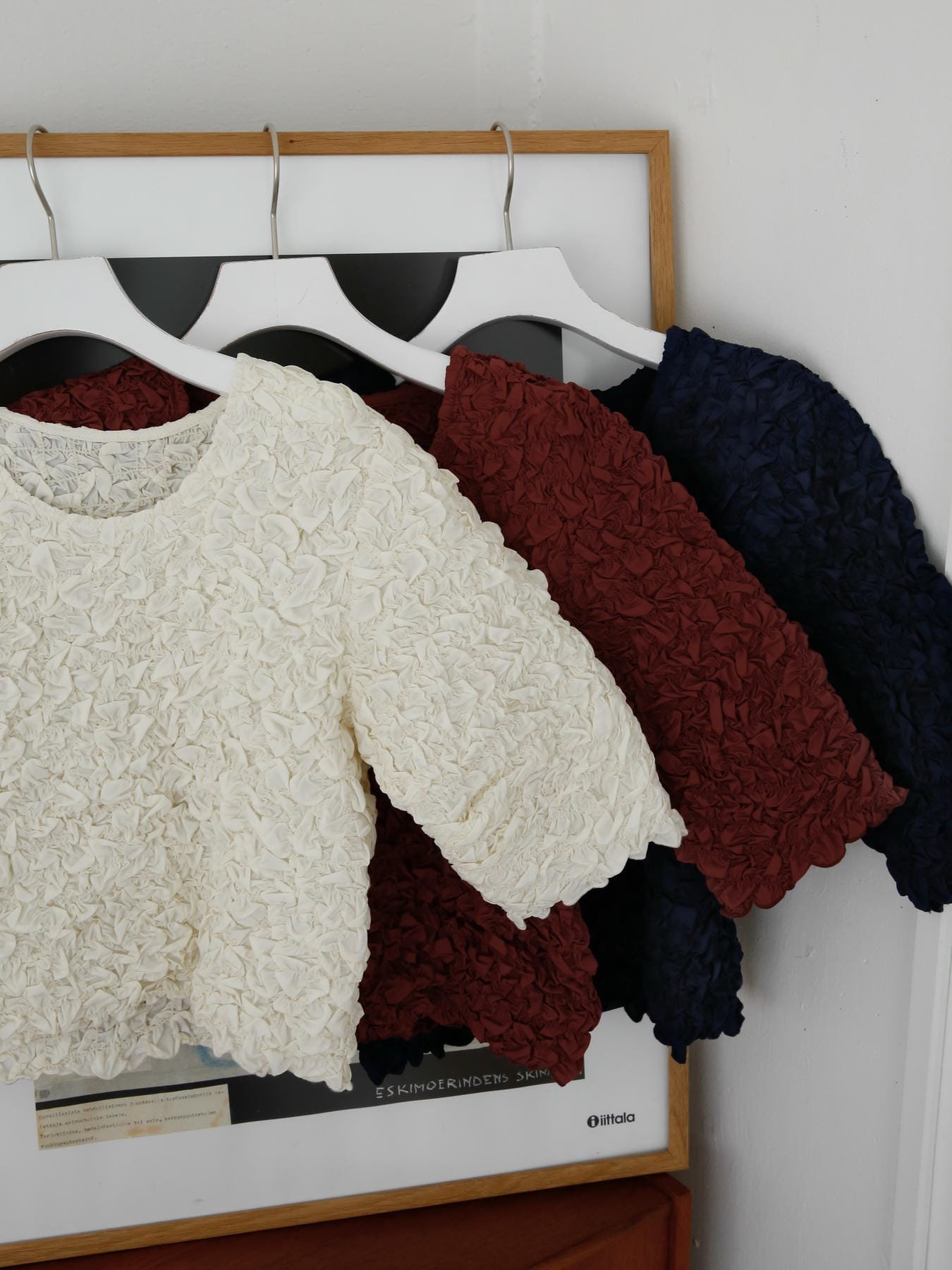 Katrin TOKYO random shirring curve sleeve tops カトリントウキョウ トップス カットソー・Tシャツ ホワイト ネイビー