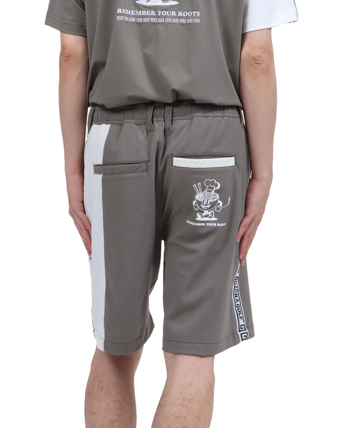 【GOTCHA GOLF ガッチャゴルフ】360°ストレッチ ラーメンくんロゴ クールショーツ ガッチャ パンツ その他のパンツ カーキグリーン