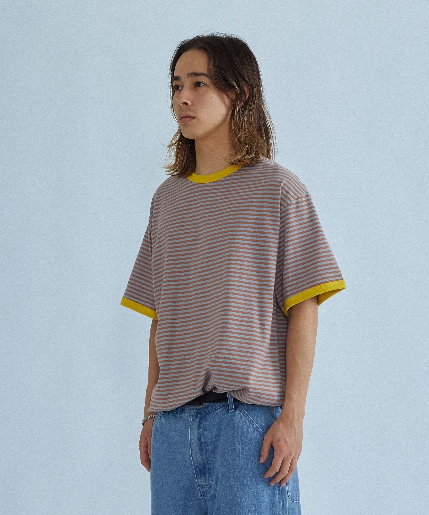 60S RINGER サイラス トップス カットソー・Tシャツ イエロー ブルー