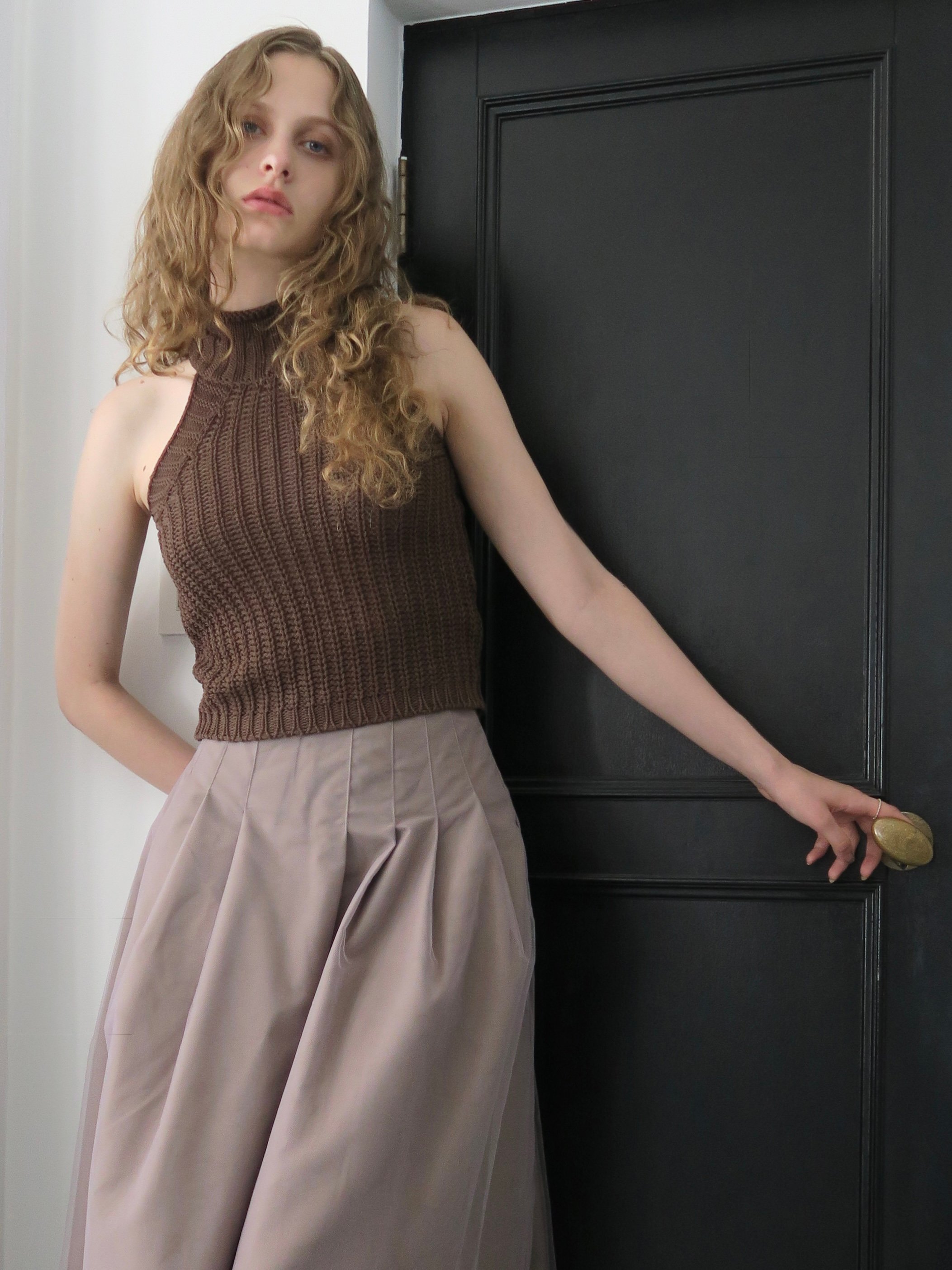 swane 【swane】american sleeves summer knit ザトーべ トップス ノースリーブ・タンクトップ ブラウン【送料無料】