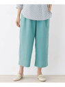 【SALE/60%OFF】SHOO・LA・RUE 【M-L】フェイクベルトクロップドワイドパンツ シューラルー パンツ/ジーンズ クロップド/半端丈パンツ グリーン ベージュ ネイビー