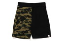 A BATHING APE 1ST CAMO BACK SHARK SWEAT SHORTS M ア ベイシング エイプ パンツ ジャージ スウェットパンツ グリーン イエロー【送料無料】