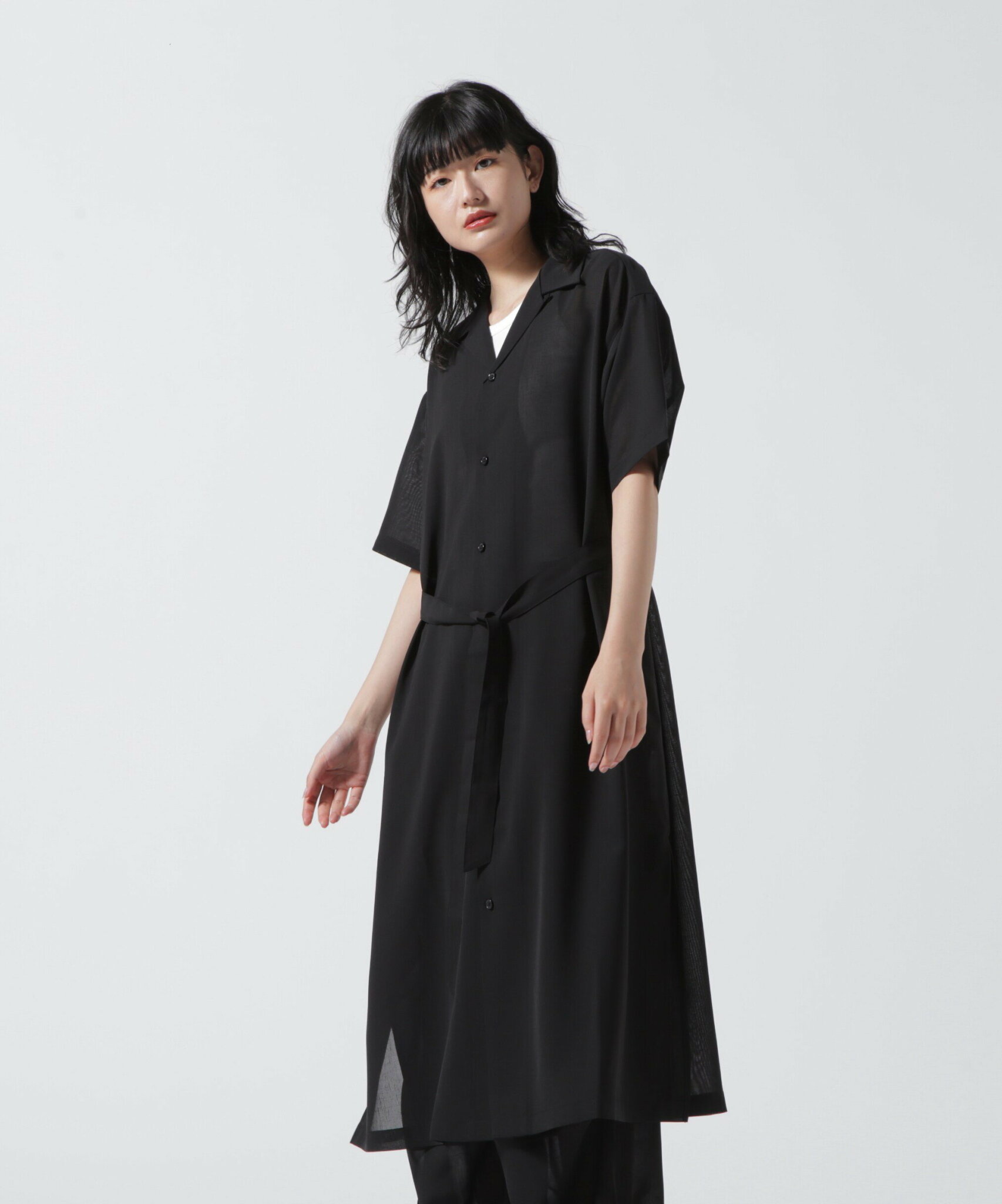 【SALE/60%OFF】Schott CHIFFON SHIRT ONE PIECE/シフォンシャツ ワンピース ショット トップス シャツ・ブラウス ホワイト ブラック【送料無料】