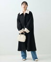 【SALE/50%OFF】FREAK'S STORE ウーリー ボア付き ステンカラーコート フリークスストア ジャケット・アウター ステンカラーコート ブラッ...