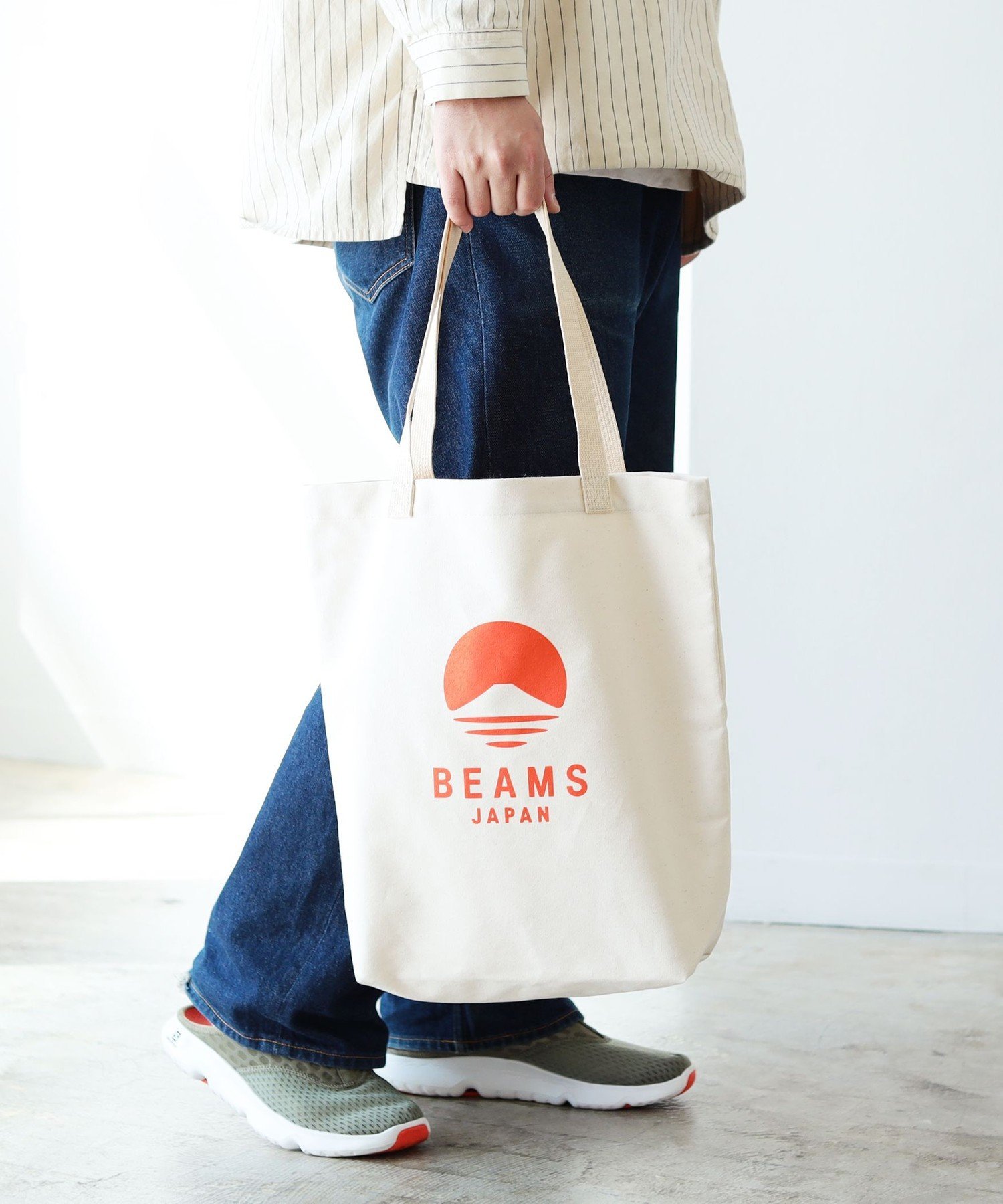 BEAMS トートバッグ メンズ BEAMS JAPAN evergreen works * BEAMS JAPAN / 別注 ビームス ジャパン ロゴ トートバッグ ビームス ジャパン バッグ その他のバッグ オレンジ ブラック【送料無料】