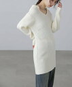 【SALE/70%OFF】FREE'S MART フード付きニットミニワンピース フリーズ マート ワンピース・ドレス ワンピース グレー ホワイト