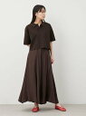 Mila Owen 【ウォッシャブル】短丈スキッパーポロニット×スカートSET UP ミラオーウェン トップス その他のトップス【送料無料】