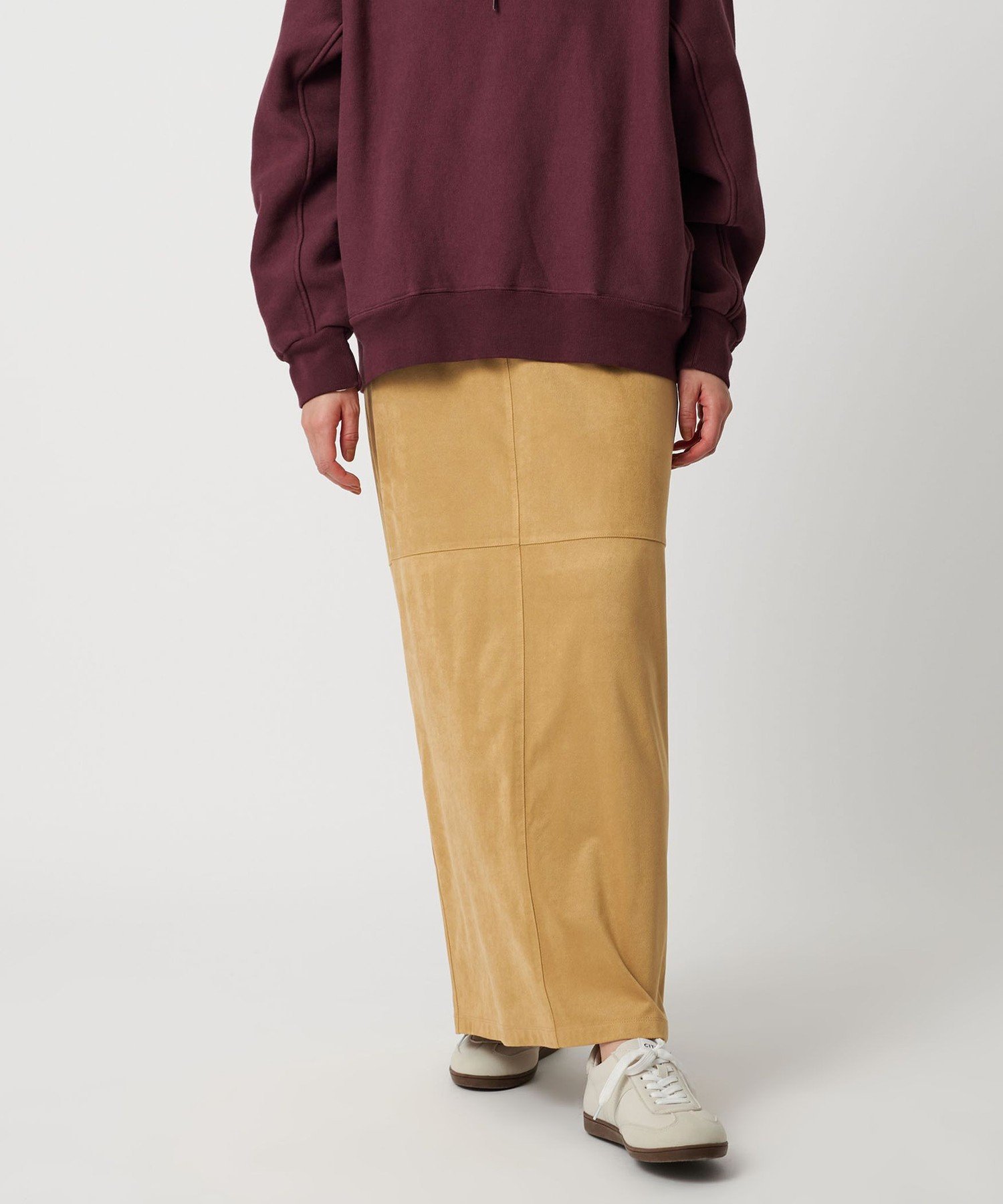 【SALE／20%OFF】CITEN ＜CITEN＞スウェードライクナロースカート シテン スカート ロング・マキシスカート ベージュ【送料無料】