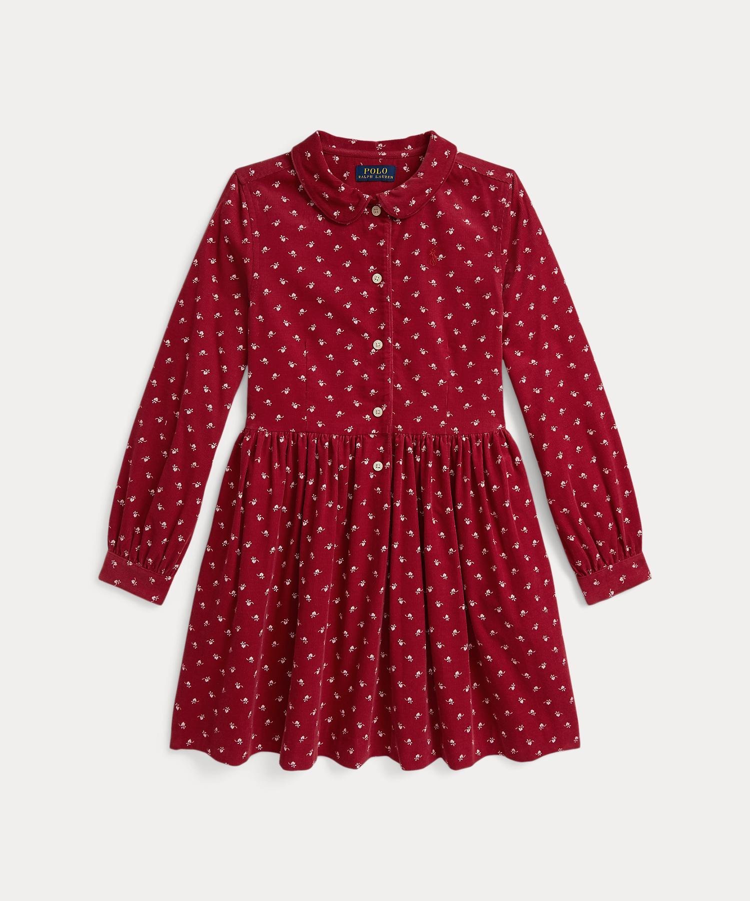 POLO RALPH LAUREN (ガールズ 7才~16才)プリンテッド コットン コーデュロイ シャツドレス ラルフロー..